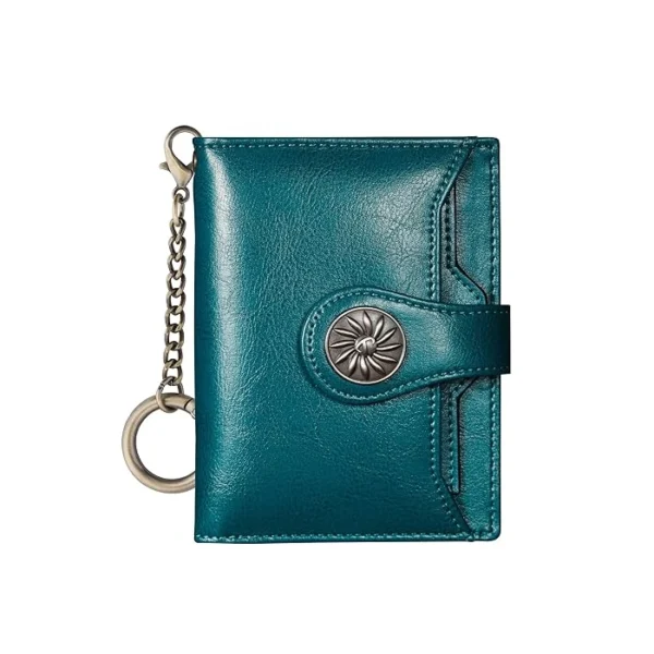 Compact Women's Travelambo Wallet with Rfid Peacock Blue