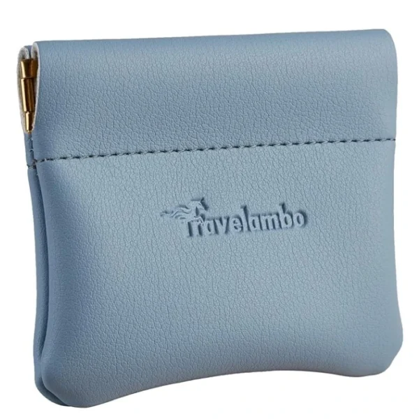 Leather change holder Travelambo for men & women Blue Classic