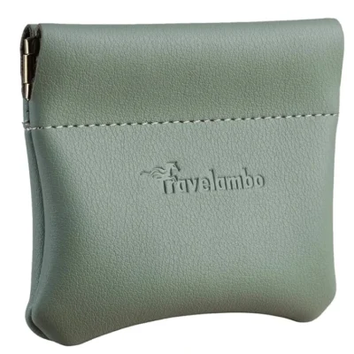 Leather change holder Travelambo for men & women Green Blooming