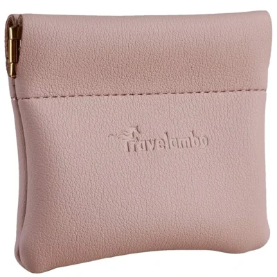 Leather change holder Travelambo for men & women Pink Champagne