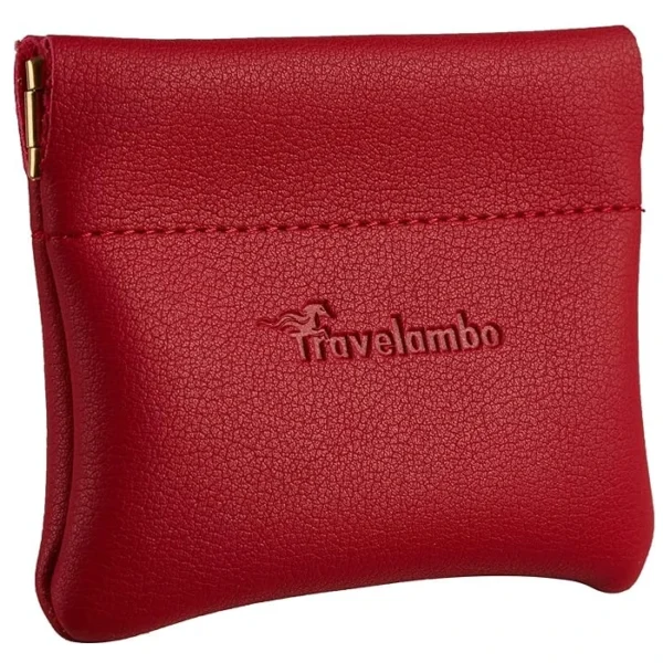 Leather change holder Travelambo for men & women Red Classic