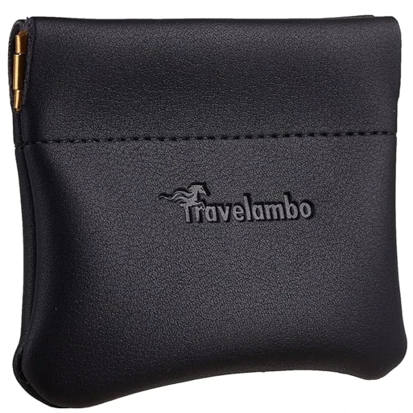 Leather change holder Travelambo for men & women Vintage Black