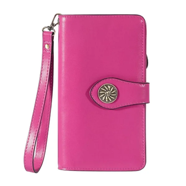 Travelambo Women's Large Capacity RFID Locking Wallet Hot Pink