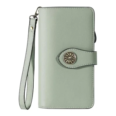 Travelambo Women's Large Capacity RFID Locking Wallet Spearmint Green