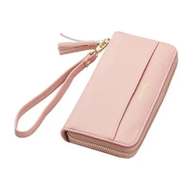 Travelambo Womens Wallet Tassel Bifold Access Pink Lotus