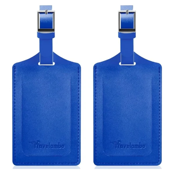 Travelambo faux leather luggage tag for suitcases Fresh Blue