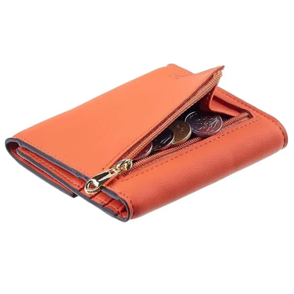 Travelambo wallet with RFID lockable credit card pocket Napa Orange