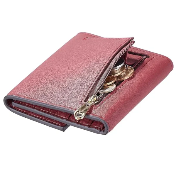 Travelambo wallet with RFID lockable credit card pocket Napa Red Deep